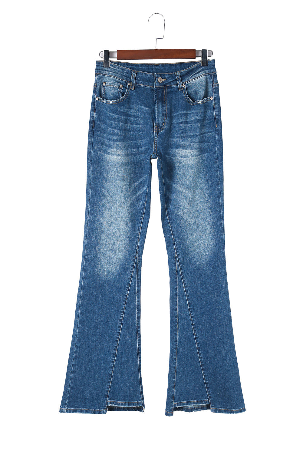 Women's High Rise Medium Wash Flare Jeans