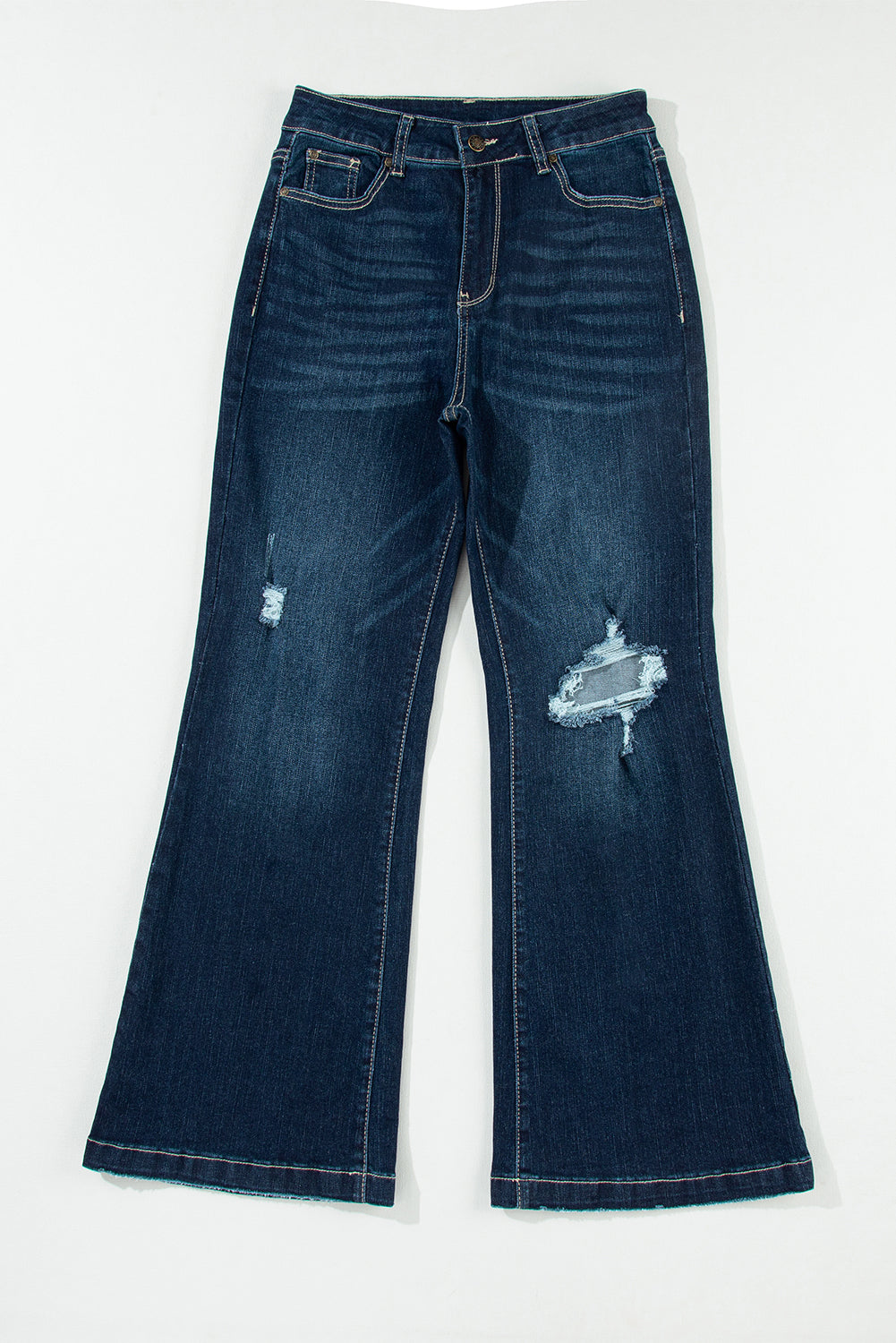 Jeans for Women Ripped Flared High Rise