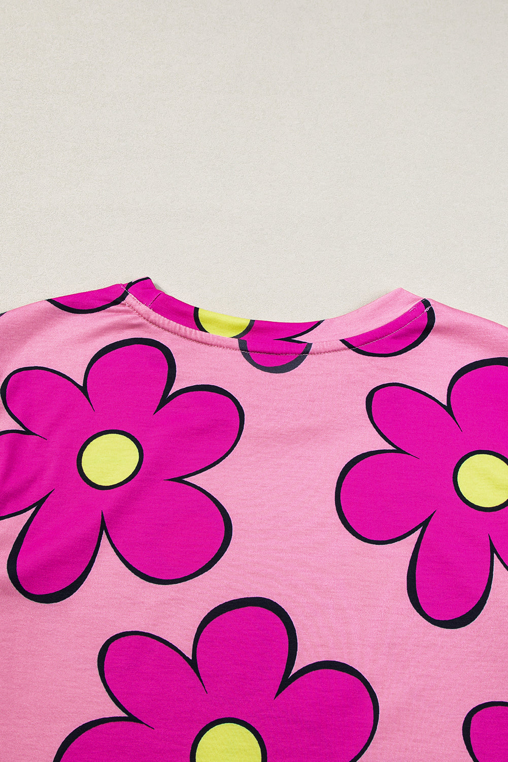 Women's Flower Cap Sleeve T Shirt
