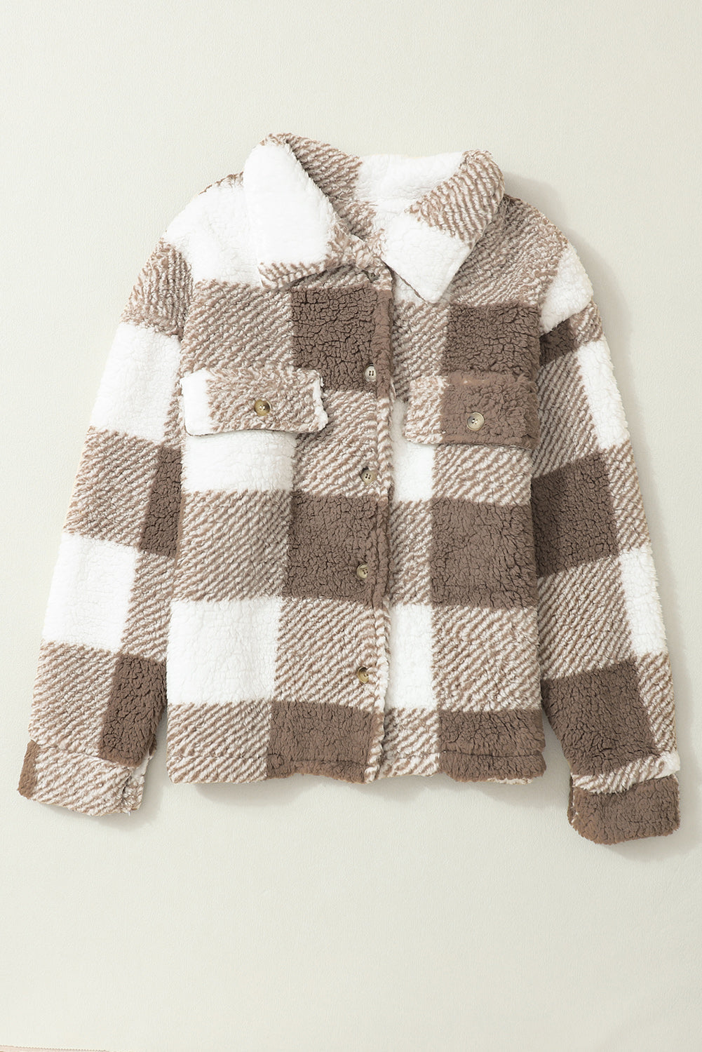 Women's Shacket with Plaid Button-Front Flap