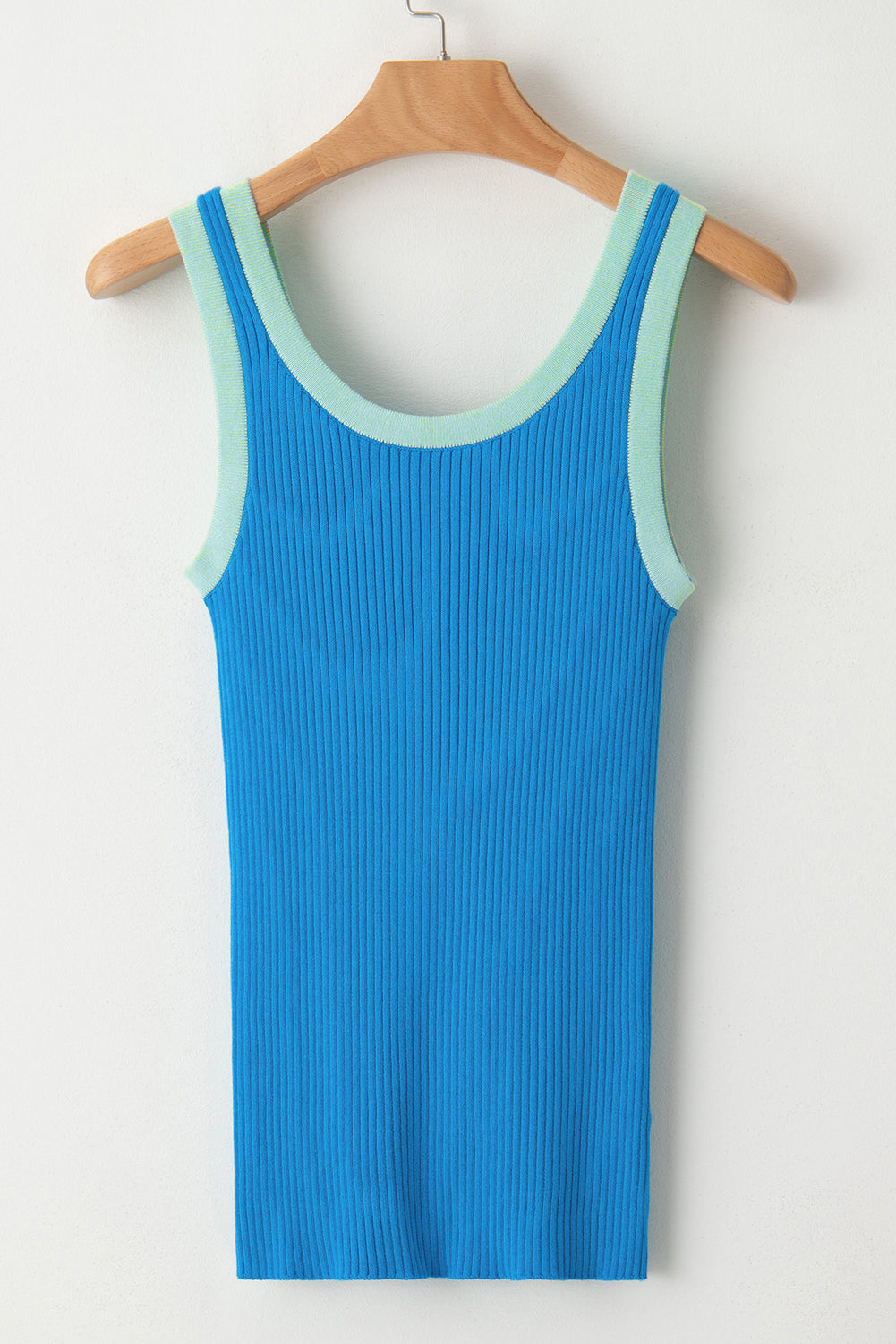 Women's U Neck Edge Rib-Knitted Knitted Tank Top