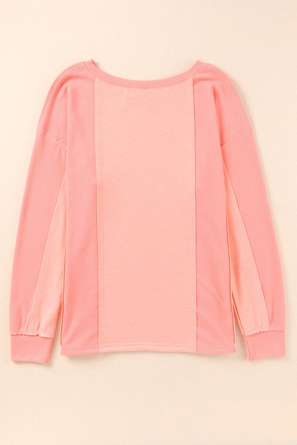 Women's Top Featuring Long-Sleeve Solid Patchwork