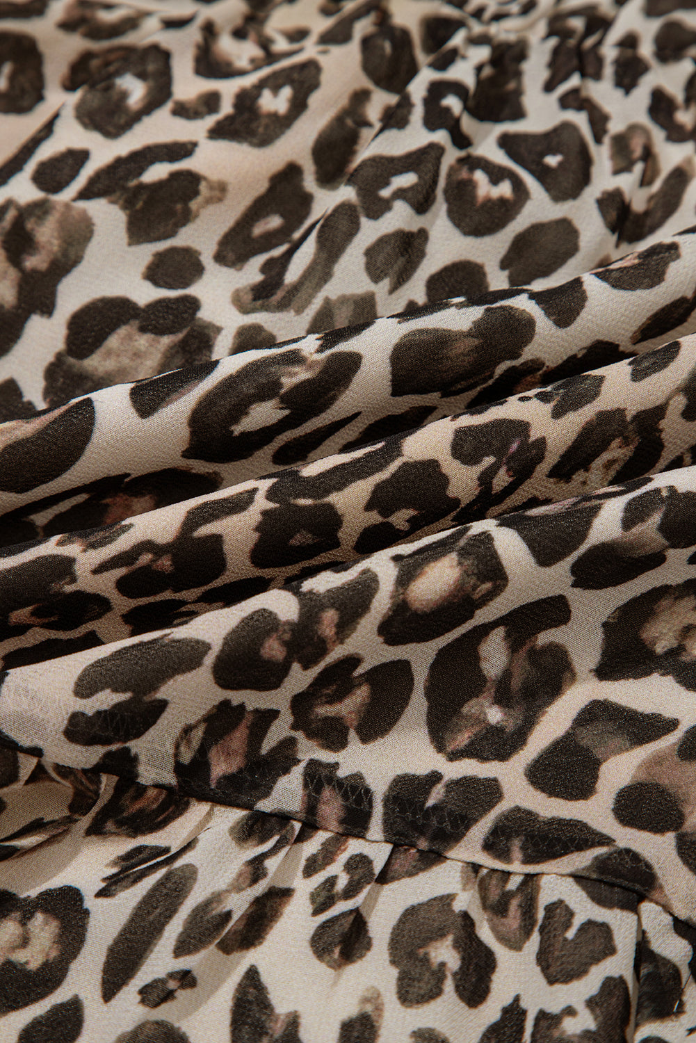 Leopard 3/4 Sleeve V-Neck Swing Dress