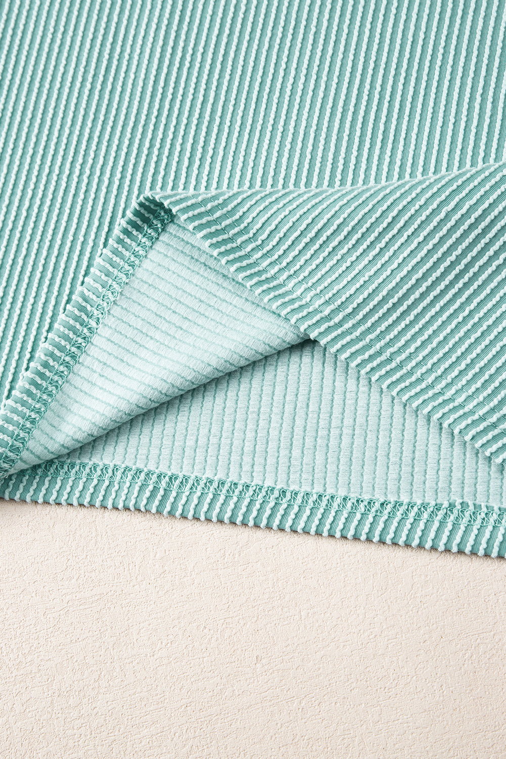 Shorts Set for Women Knitted Relaxed Fit Tee Rib-Knitted