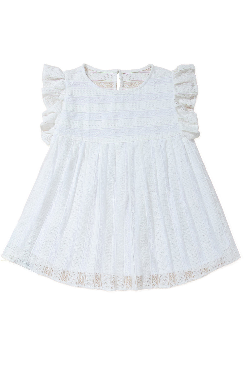 Women's Tank Top with Flowy Ruffle-Trimmed Lace-Trimmed