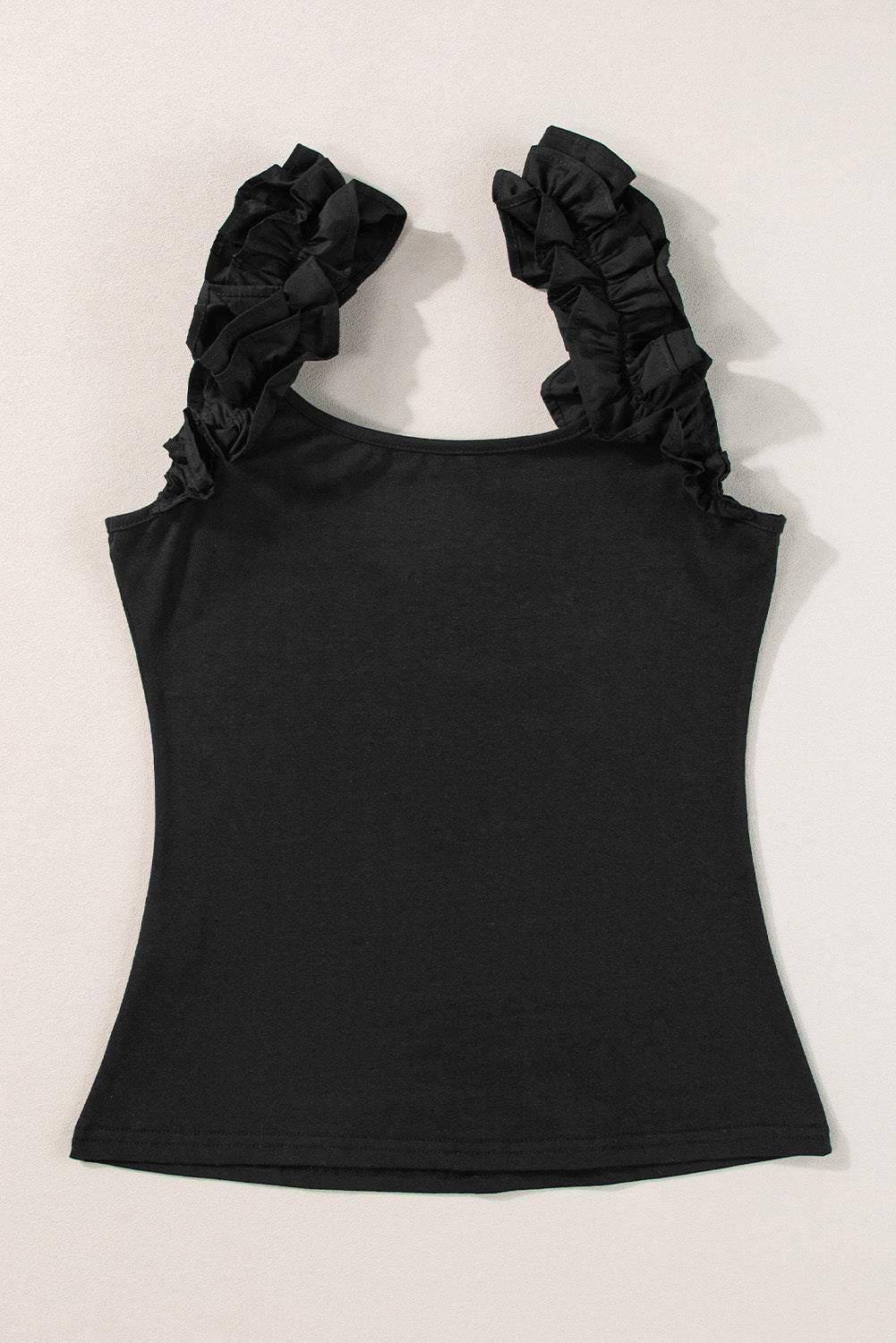 Women's Tank Top Featuring Ruffle-Trimmed Straps Slim
