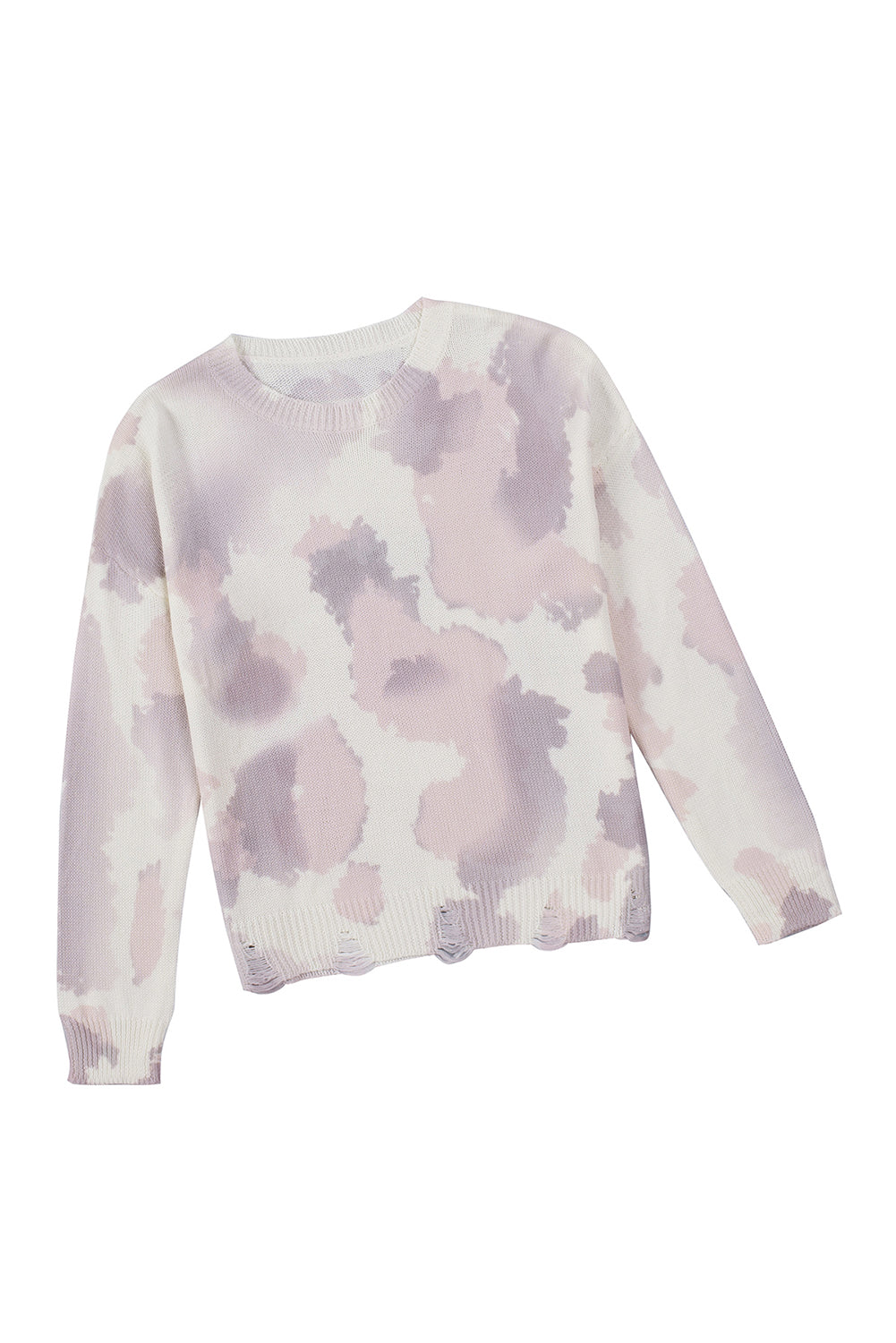 Women's Sweater with Stain Washed Tie Dye