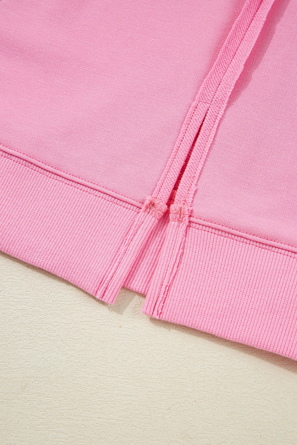 Lace Insert Bow Embroidered Exposed Seam Sweatshirt