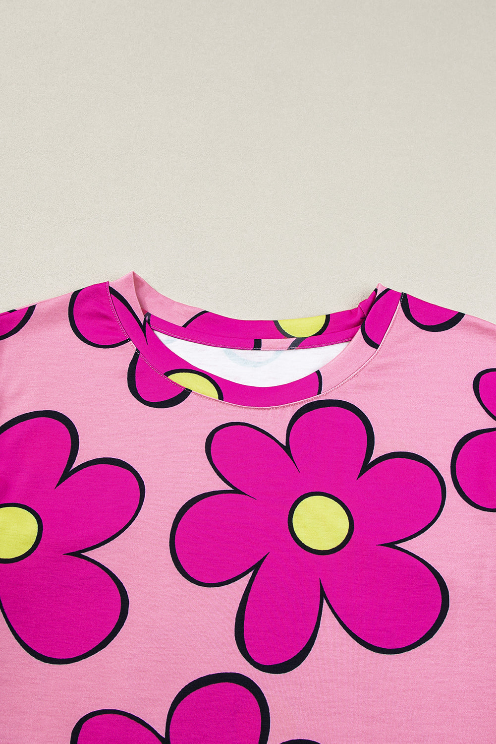 Women's Flower Cap Sleeve T Shirt