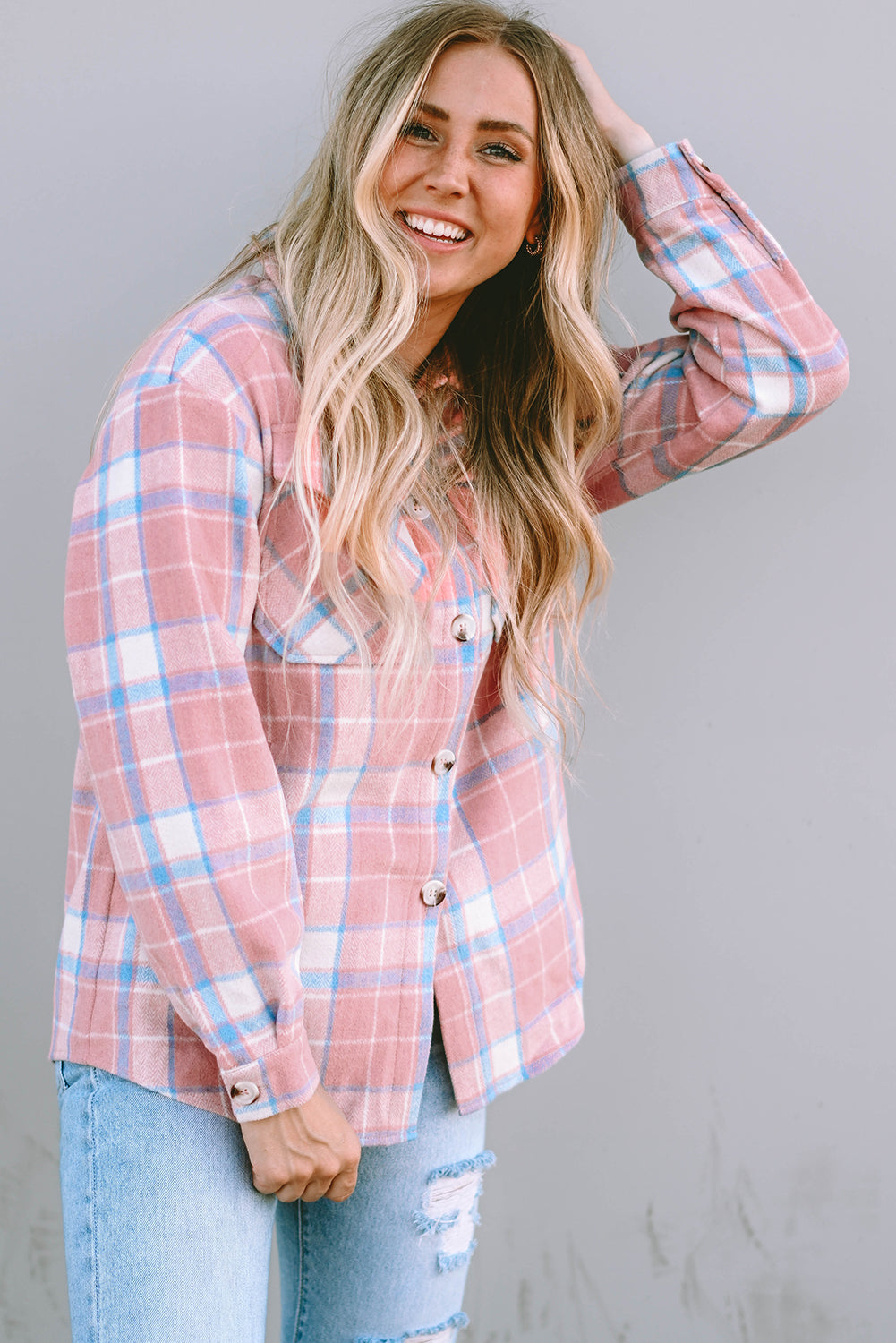 Women's Plaid Flap Pocket Flannel Shacket