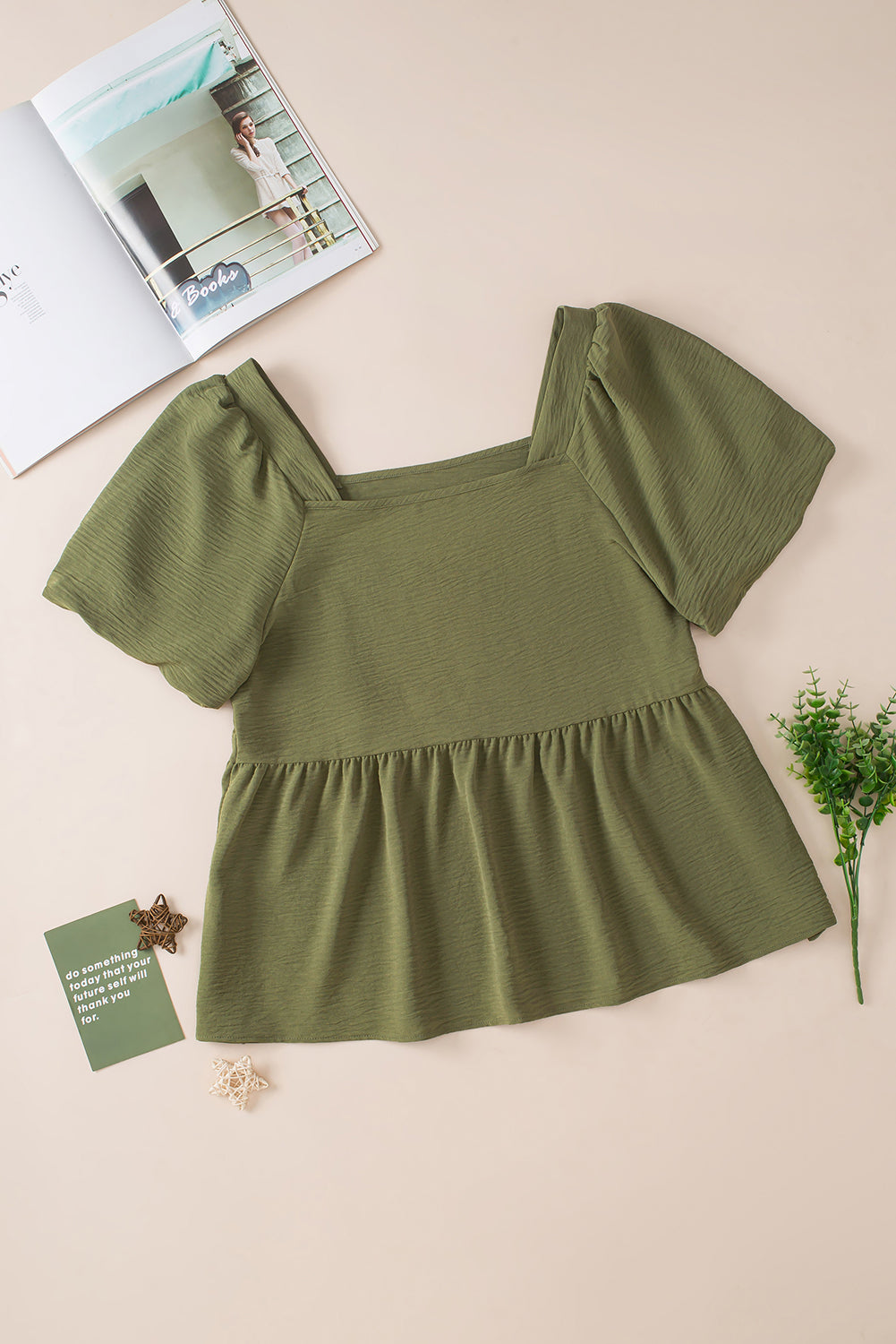 Women's Babydoll Top with Solid Plus