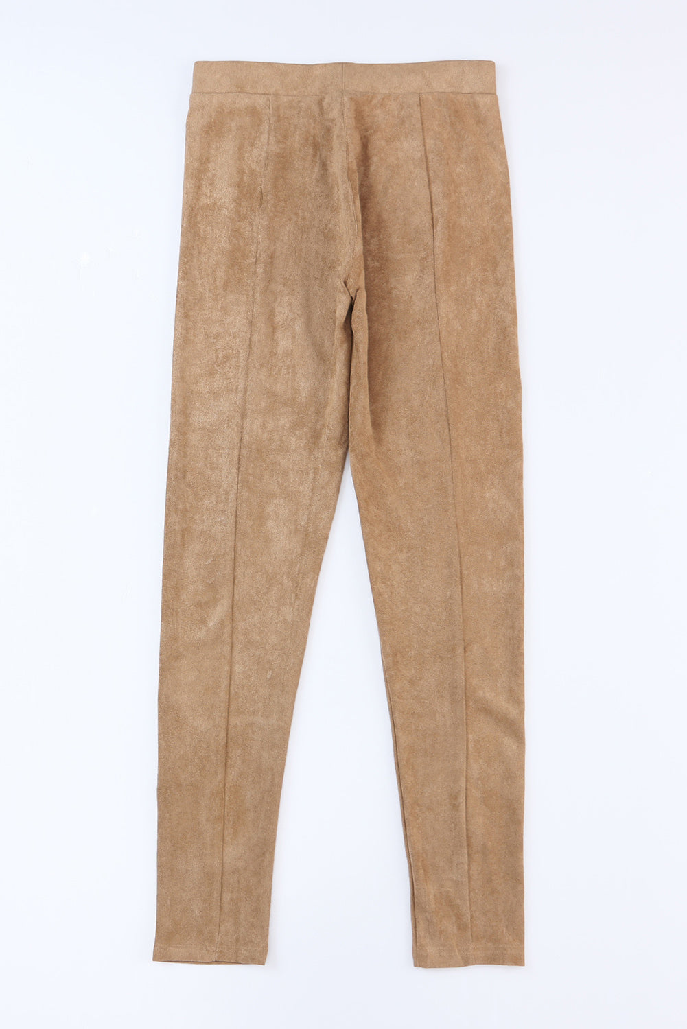 Women's Leggings with High-Rise Faux Suede Khaki Slim-Fit