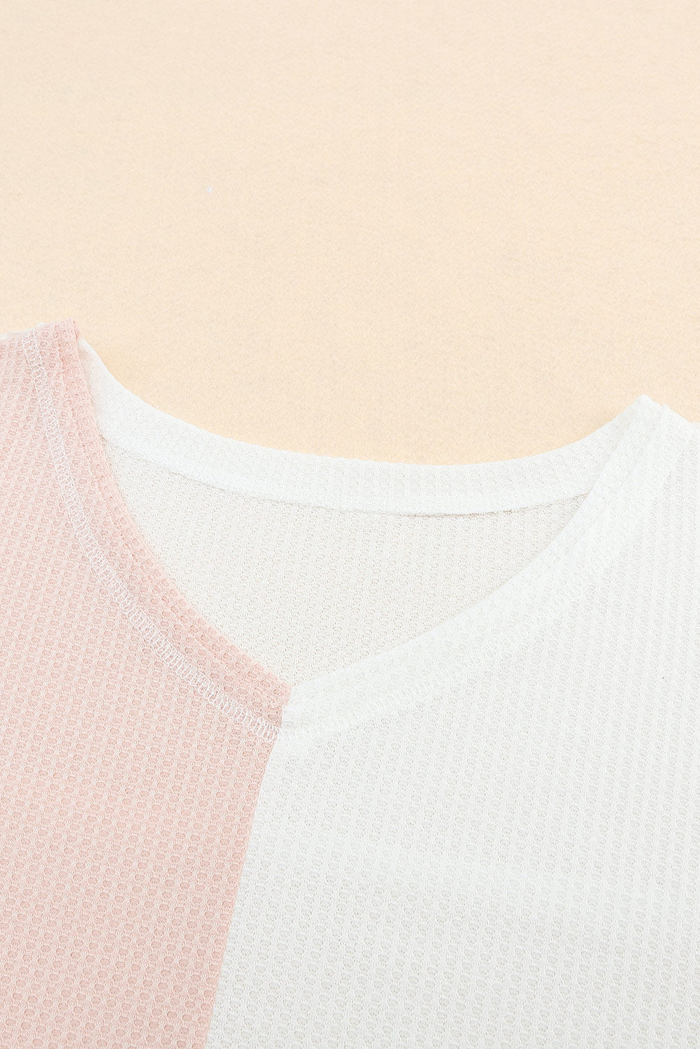 Women's Waffle Wide Sleeve Oversized Top
