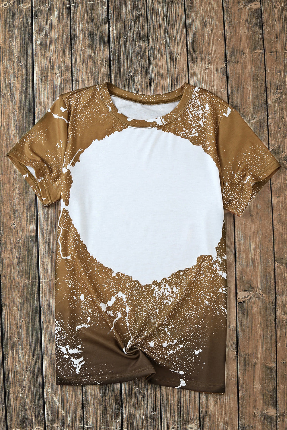 Top for Women Bleached Blank Crew Neck