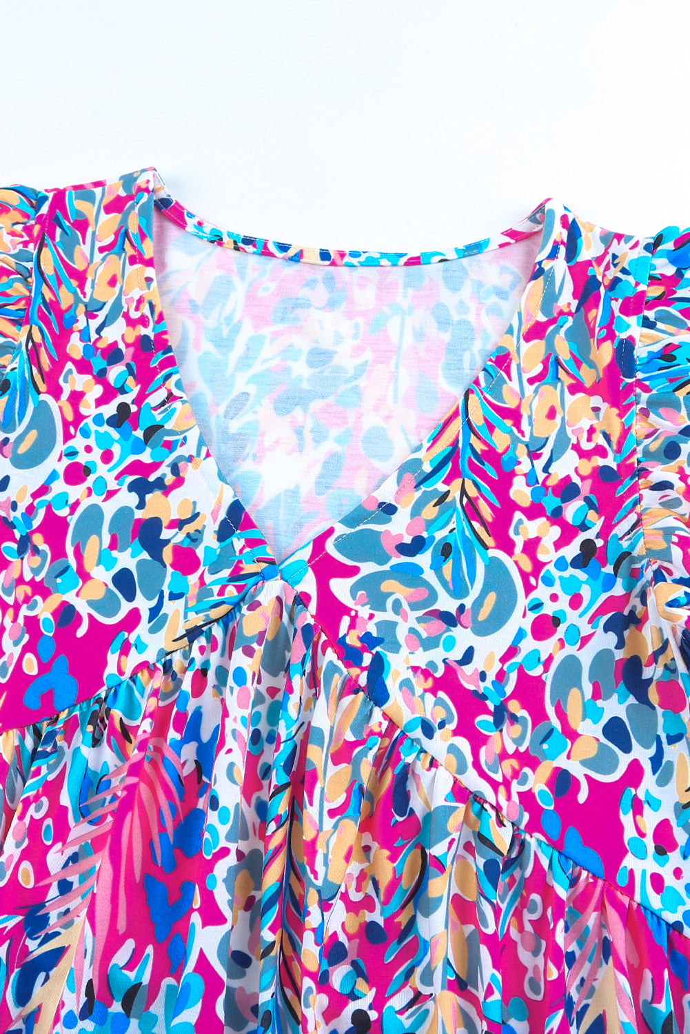 Women's Tank Top with Bohemian Pattern Flounce