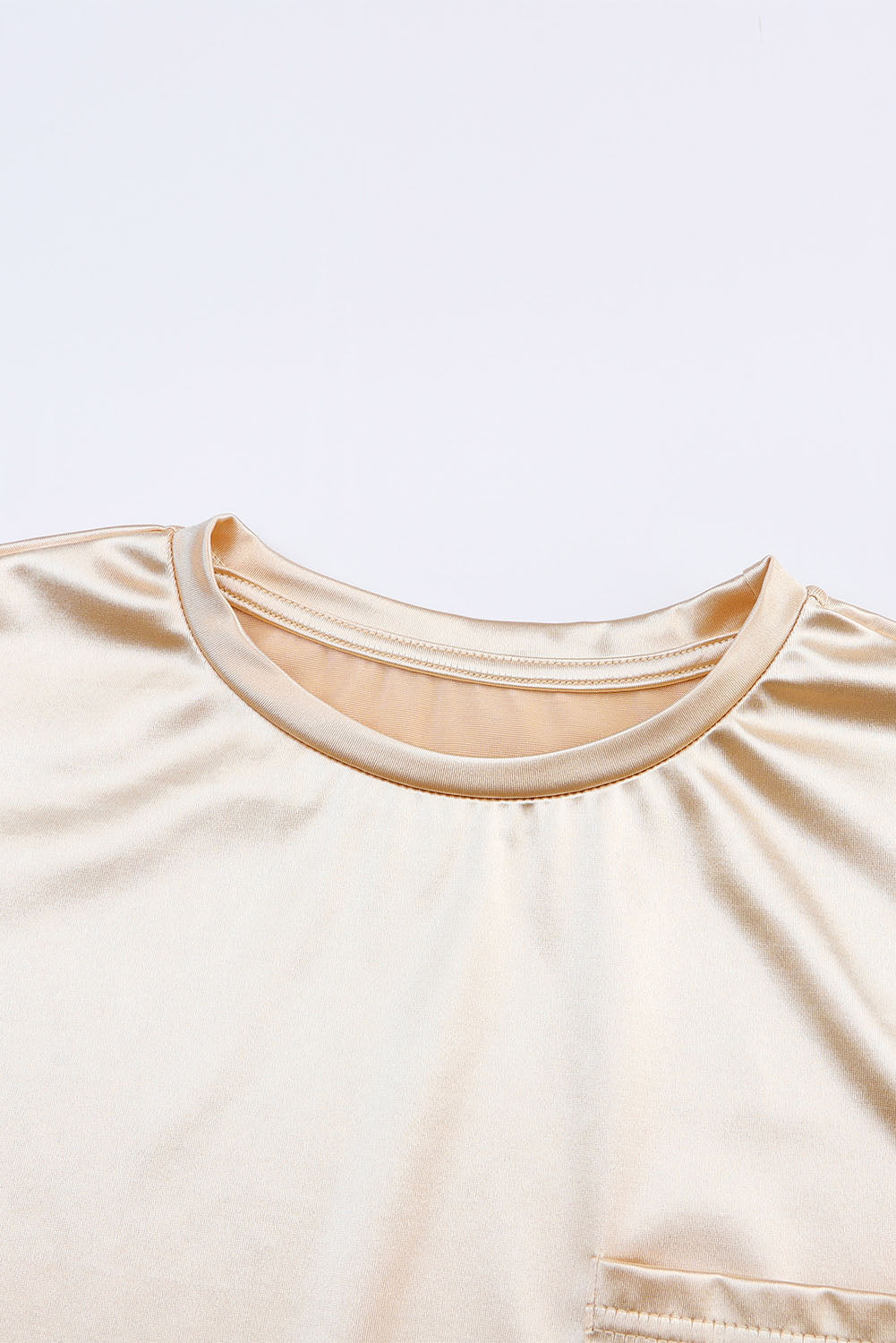 Women's Top with Pocket Long-Sleeve Glitter Chest