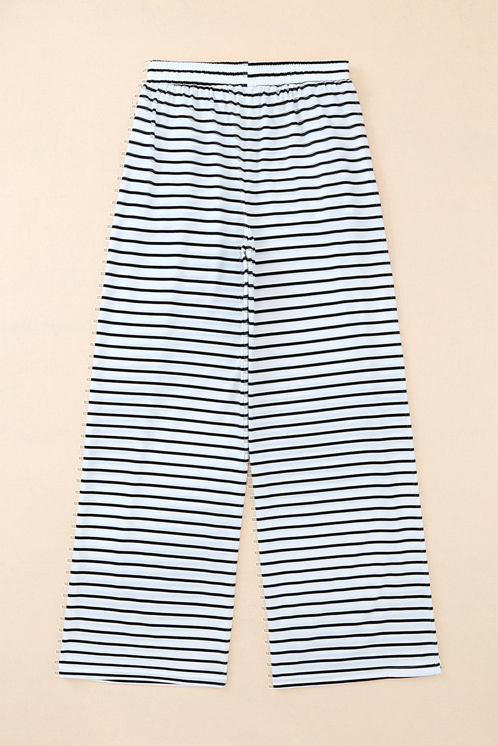 Women's Leg Pants with Drawcord Striped Wide