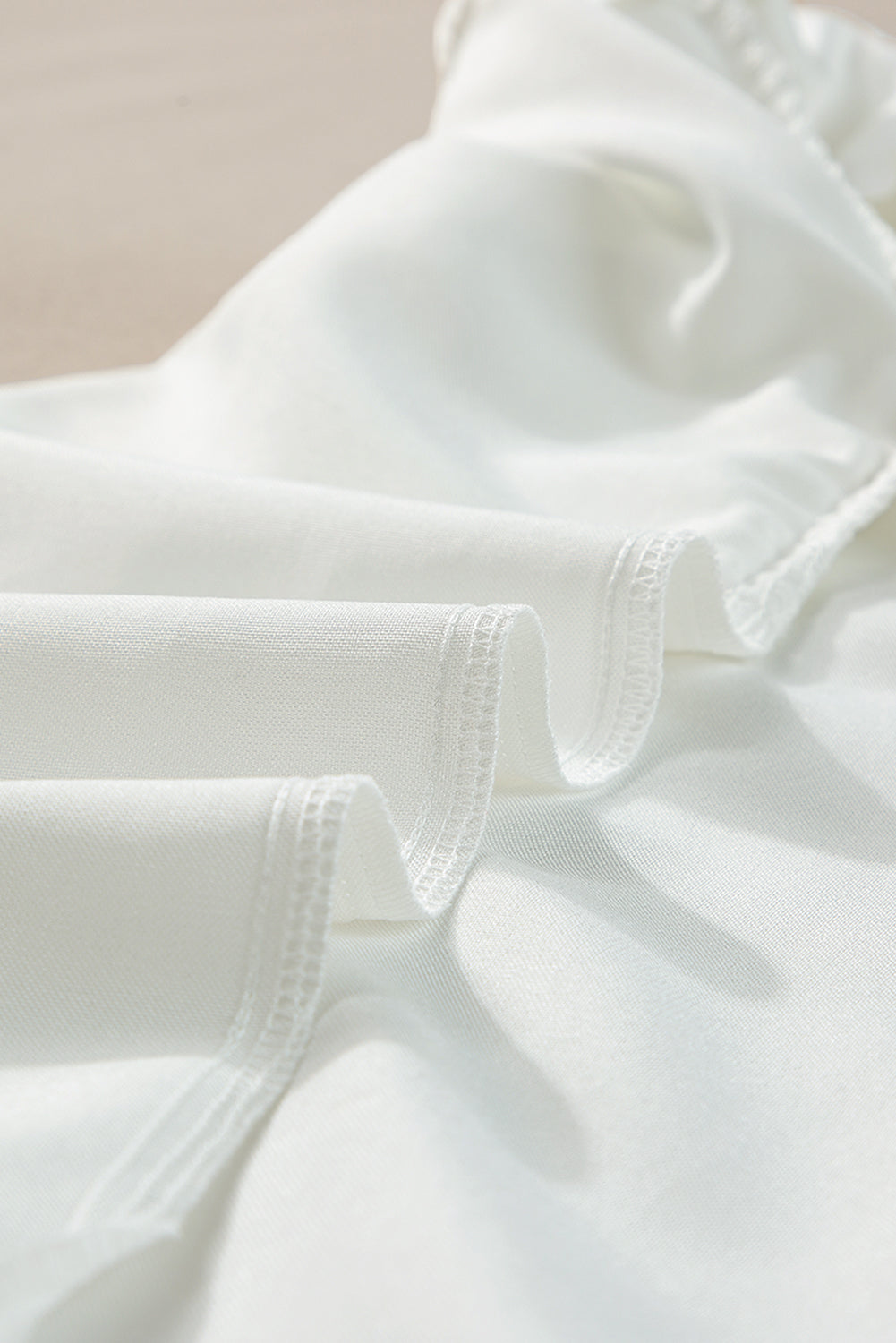 Women's Scalloped Ruffle-Trimmed Solid Color Top