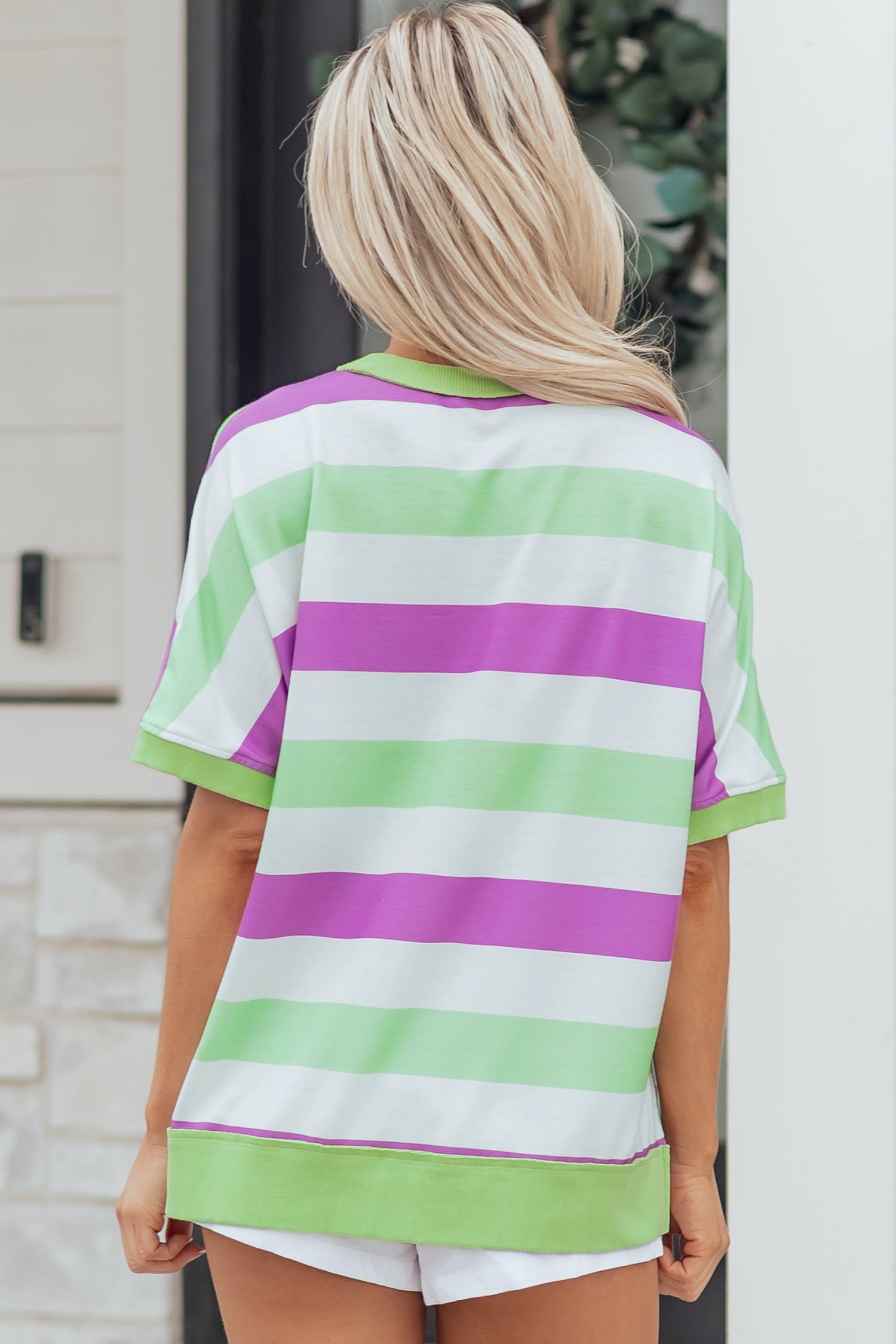Embroidered Lucky Clover Graphic Dolman Loose Tee