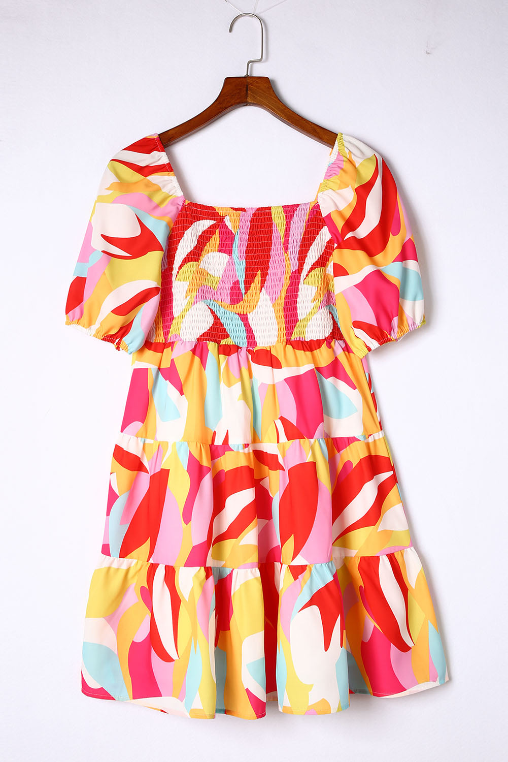 Women's Mini Dress with Shirred Babydoll