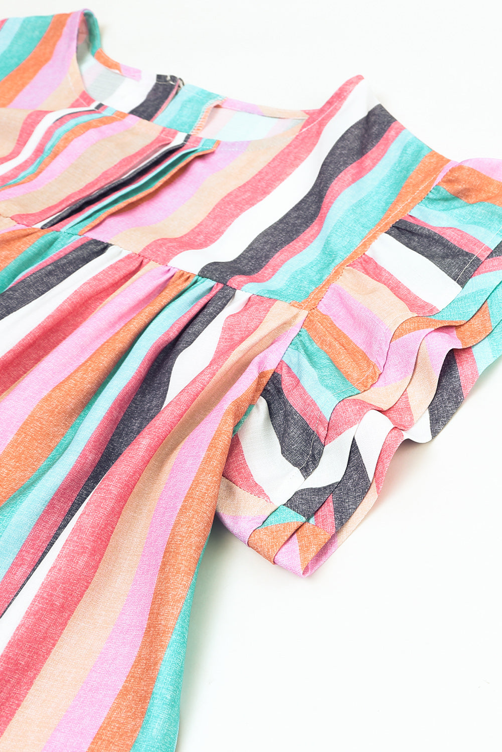 Women's Layered Ruffle-Trimmed Cap Sleeve Top