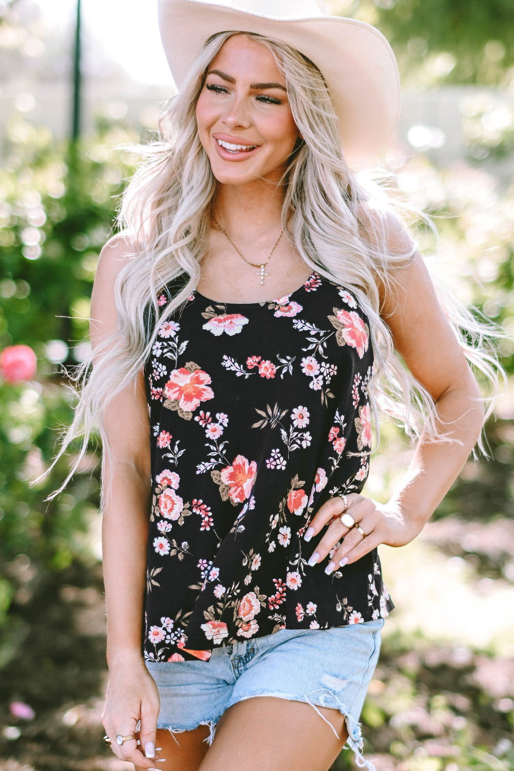 Women's Tank Top Featuring Spaghetti Straps Back