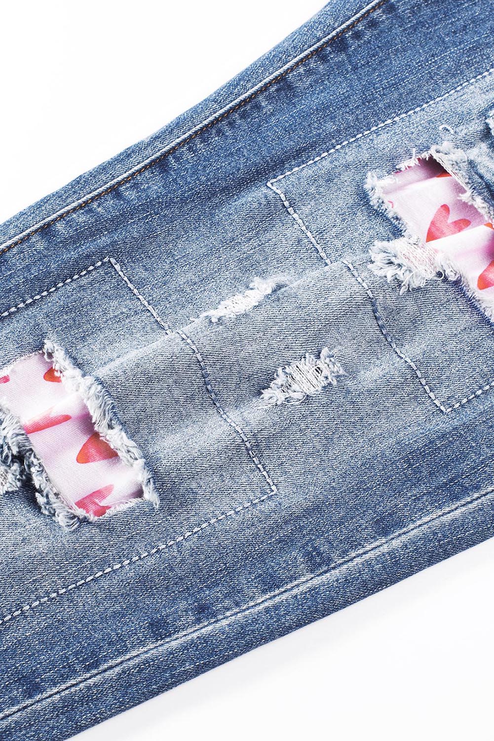 Women's Heart Patchwork Valentines Day Jeans