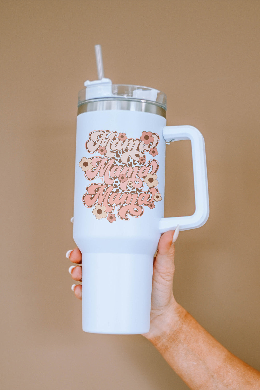 Flower Leopard-Print mama Leopard-Print Stainless Steel Insulate Cup 40oz