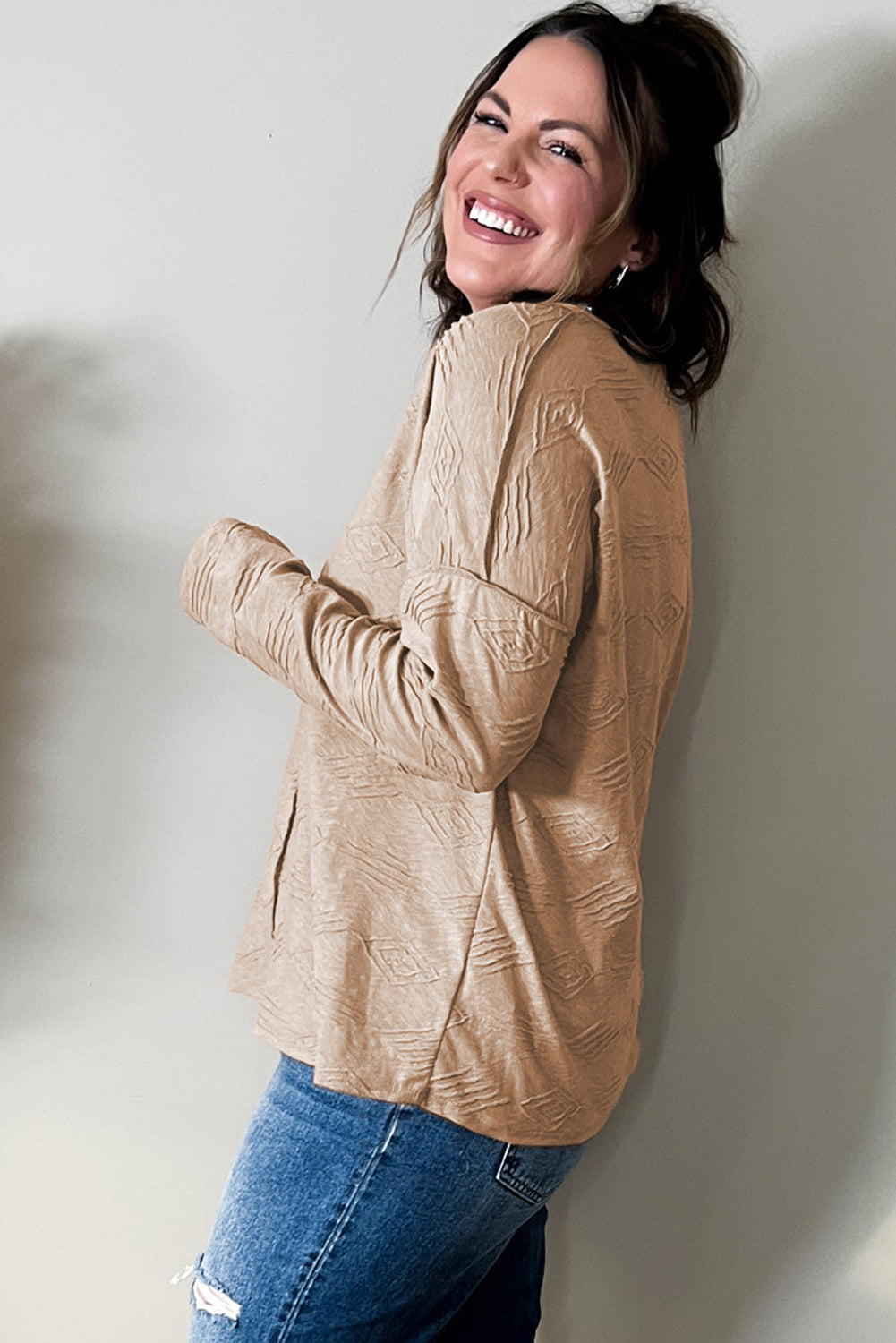 Women's Top with Plus Size Exposed Seam