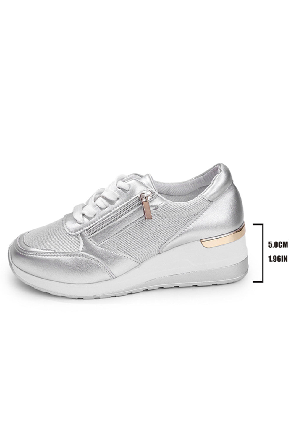 PU Zip Leather Patchwork Lace-up Sneakers
