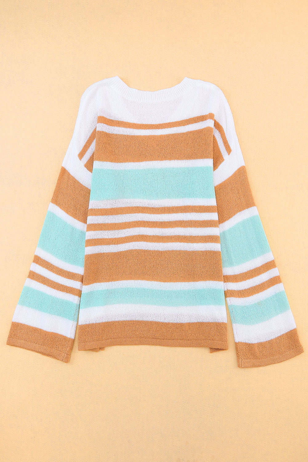 Women's Sweater with Split Stripe Long-Sleeve