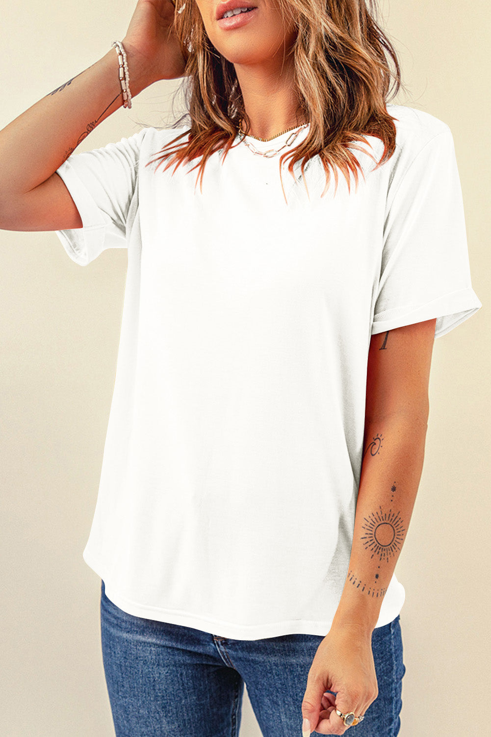 Tee for Women Everyday Plain Crew Neck