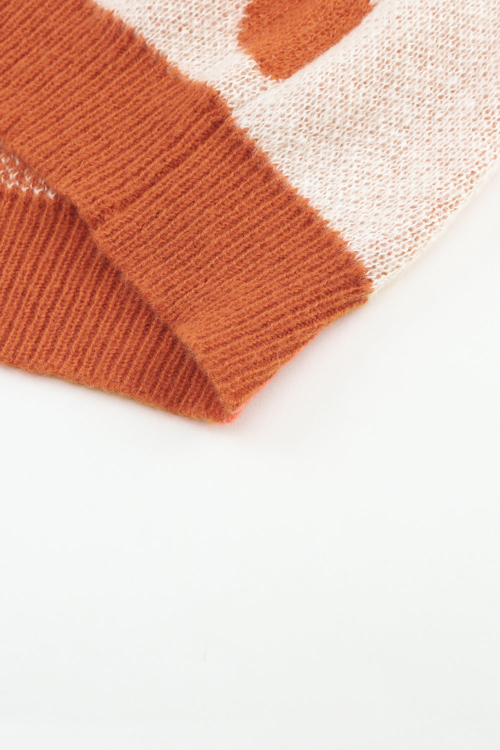 Women's Sweater Featuring Checked Floral-Print Print Striped