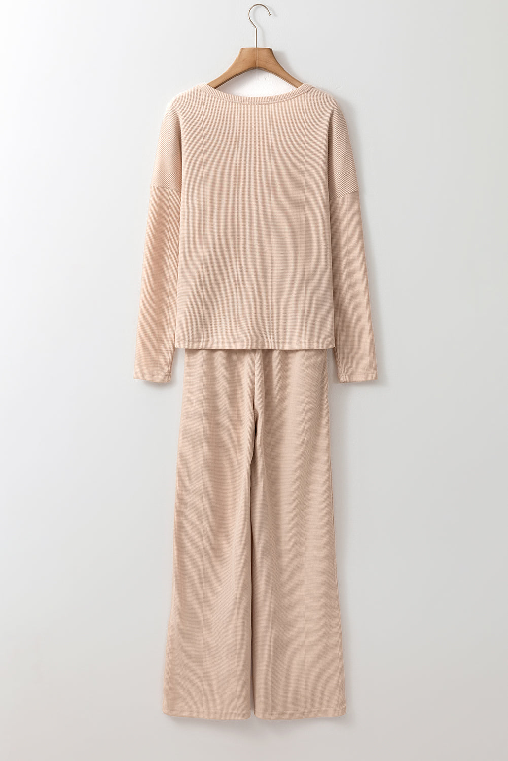 Long-Sleeved T Textured T Shirt and Pants Lounge Set