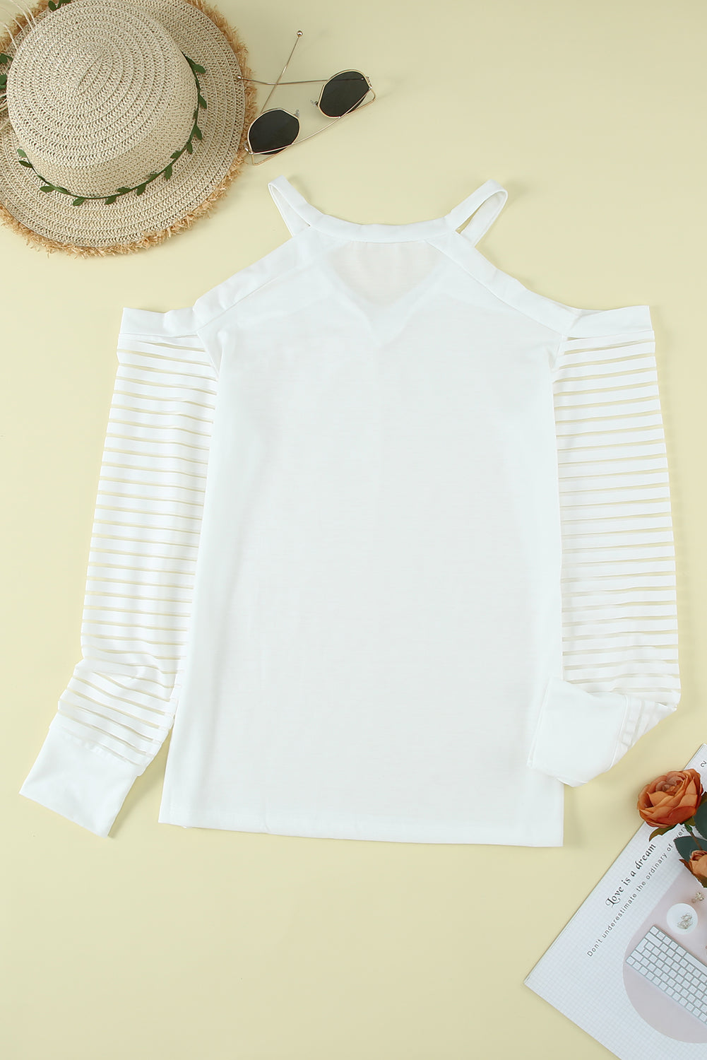 Women's Mesh Striped Long-Sleeve T-shirt