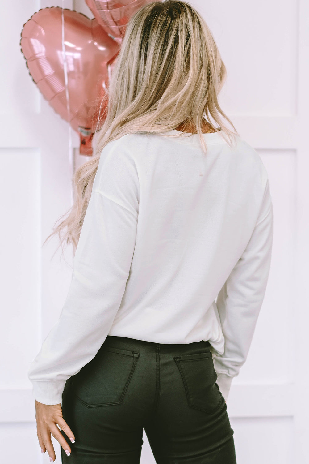Women's Pullover Sweatshirt Featuring Valentine Shiny XOXO