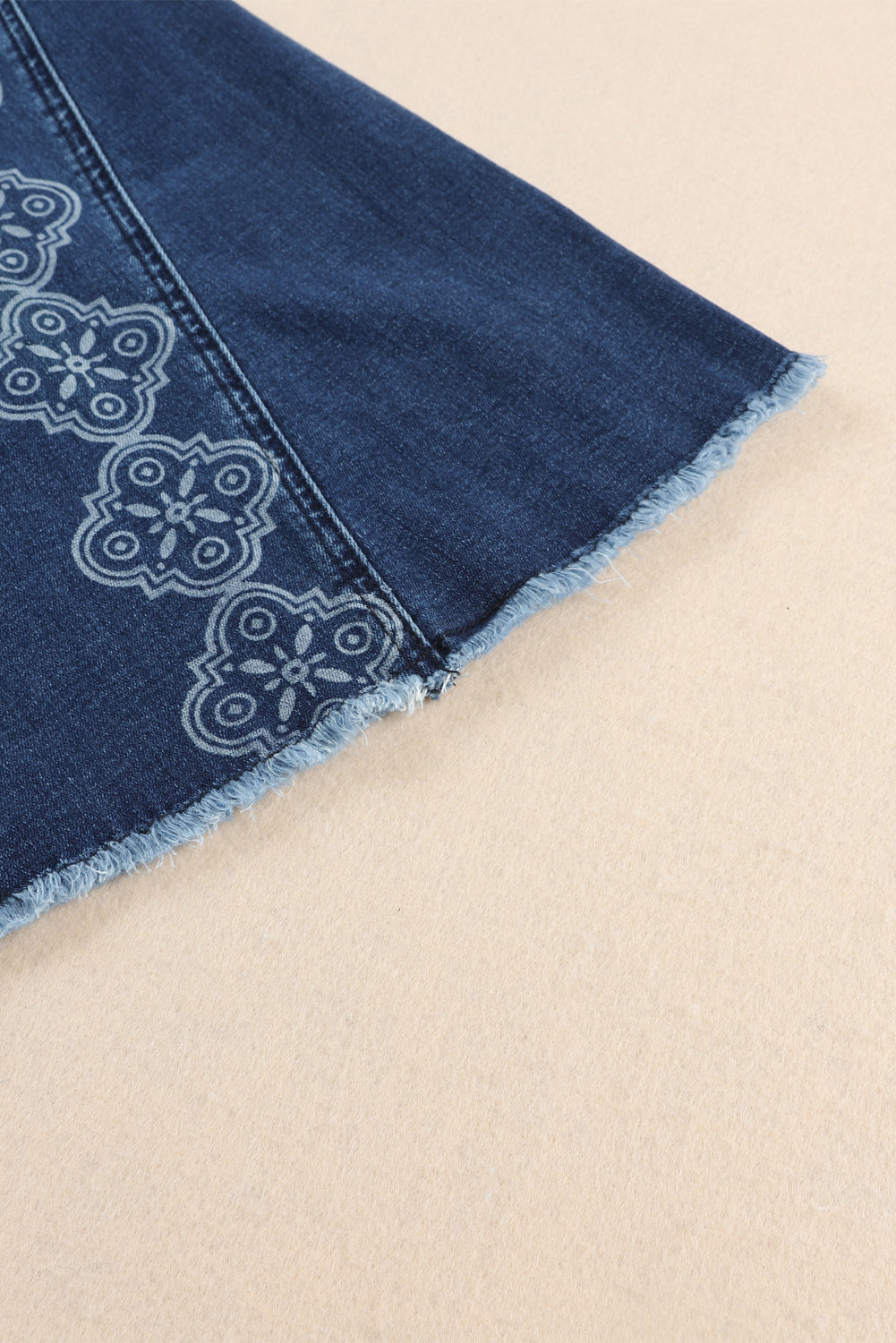 Women's Blue Raw-Edge Flared Jeans