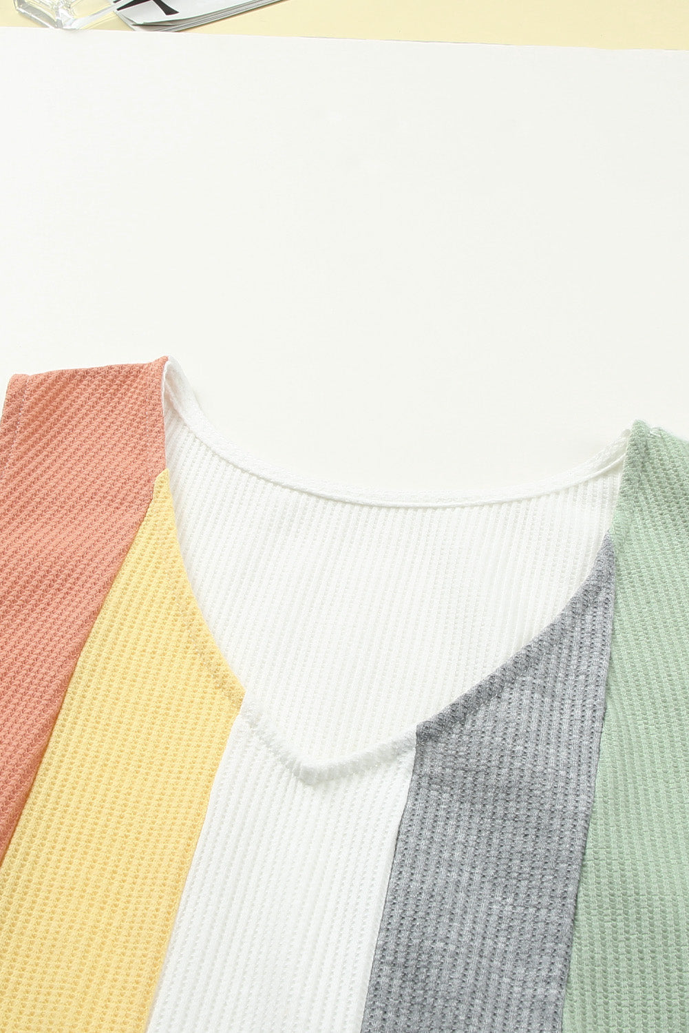 Women's Tank Top Featuring Waffle Knitted V Neck