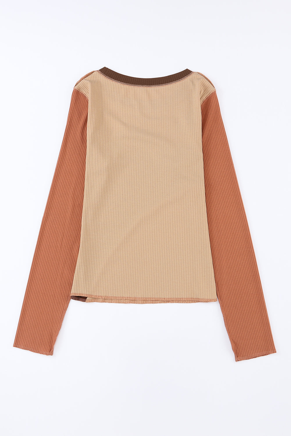 Women's Knit Top Featuring Rib-Knitted Expose Seam