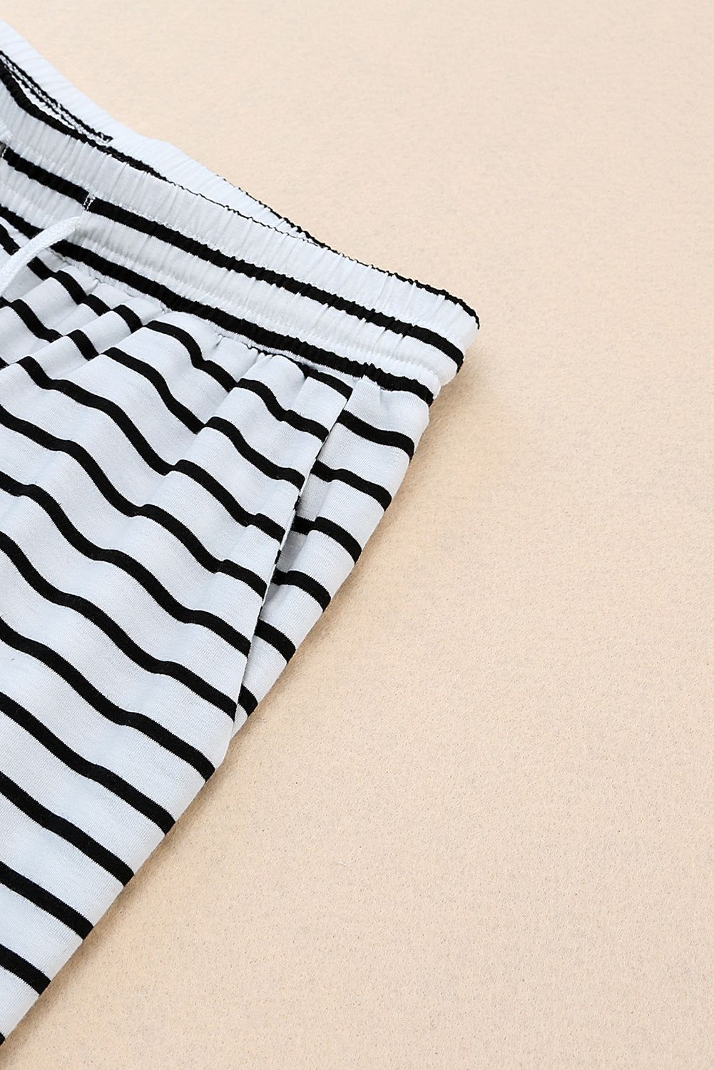 Women's Leg Pants with Drawcord Striped Wide