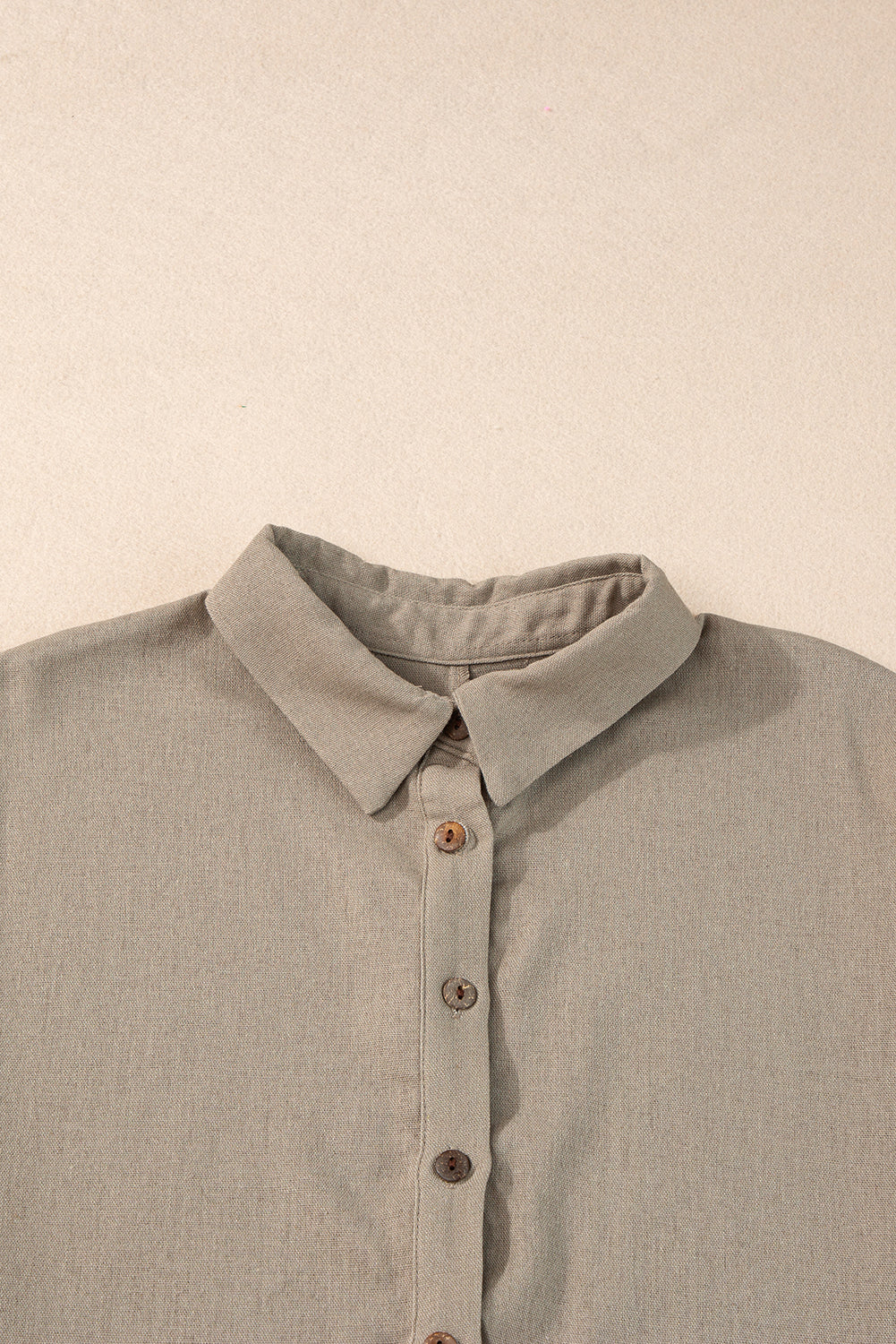 Top for Women Collared Half Folded Oversize