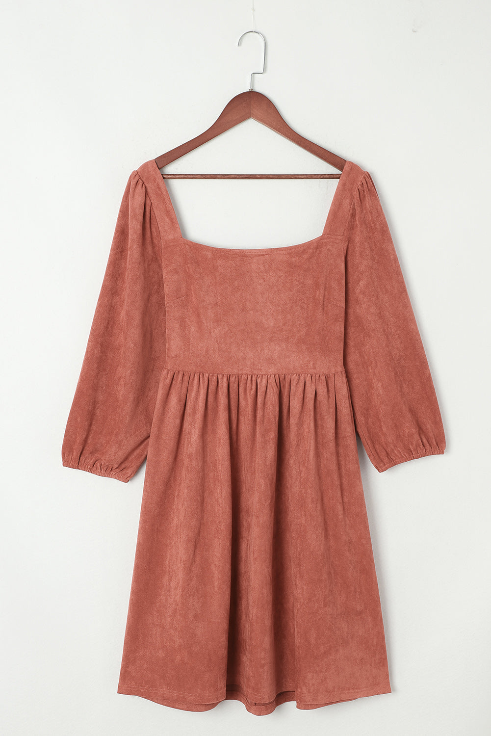 Women's Dress Featuring Sleeve Suede Balloon