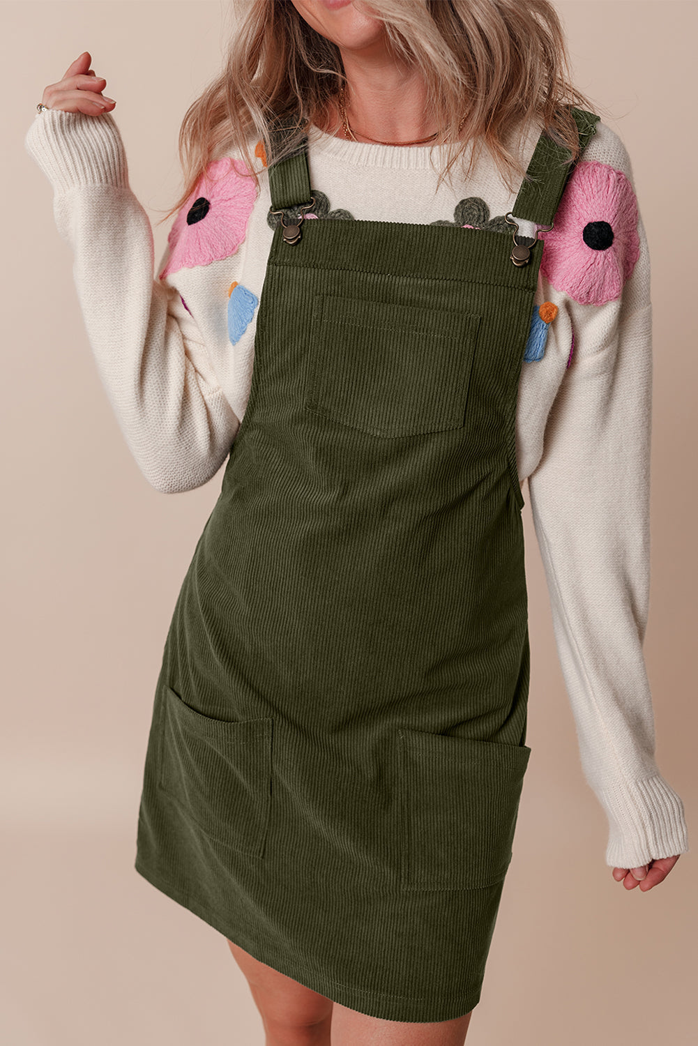 Dress for Women Cord Overall Sleeveless