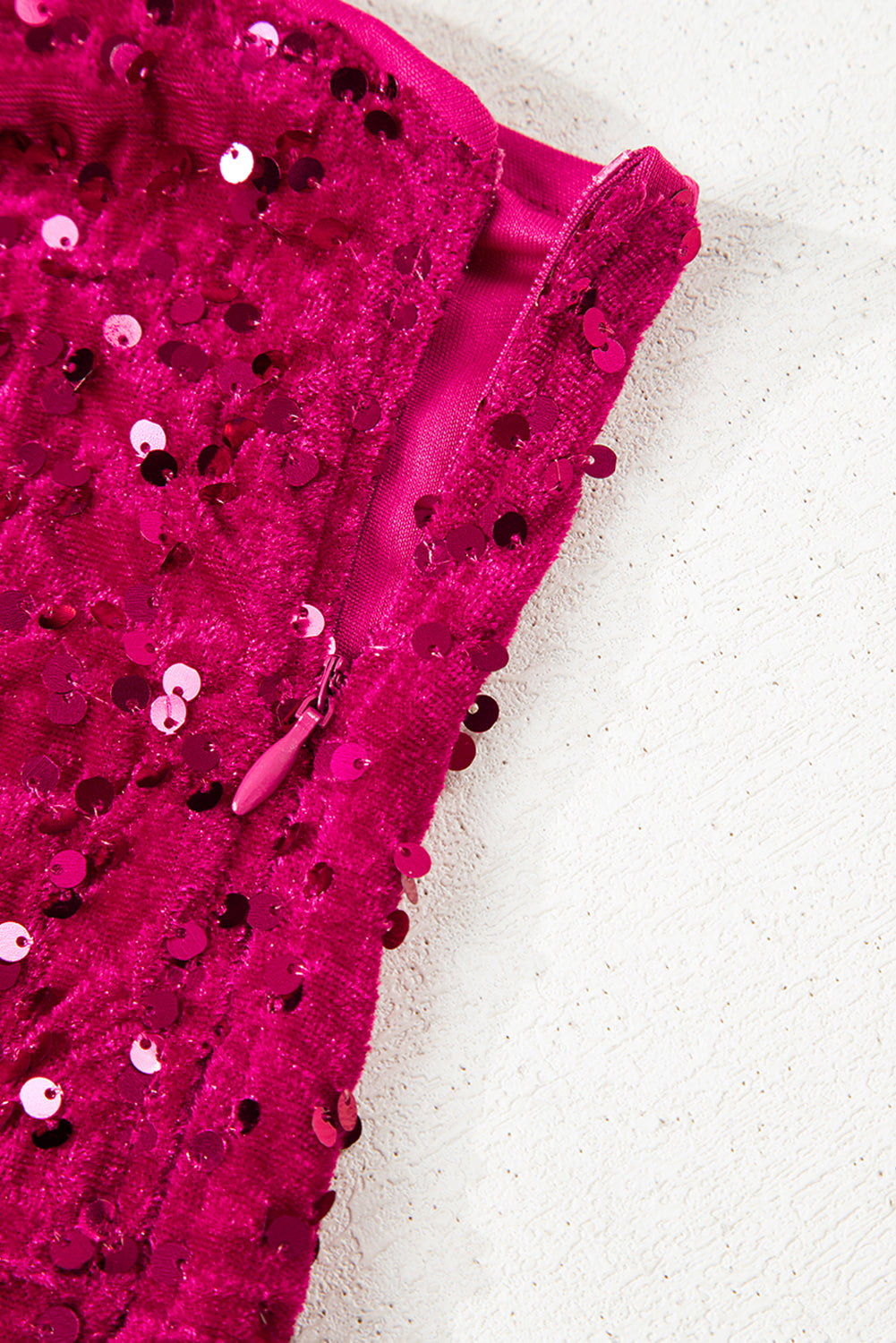One Shoulder Thigh High Split Bodycon Sequin Gown