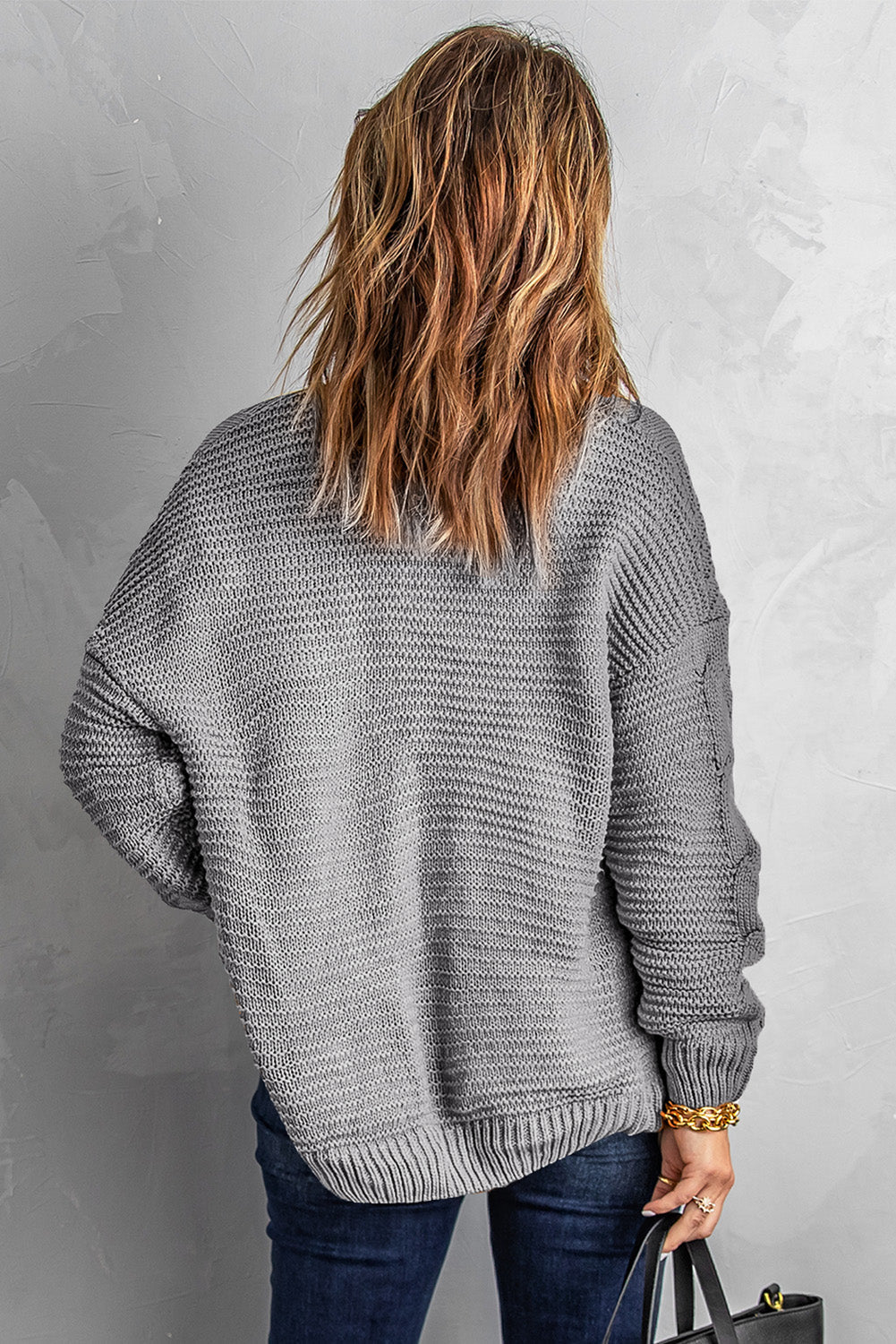 Women's Long-Sleeve Chunky Wide Knit Cardigan