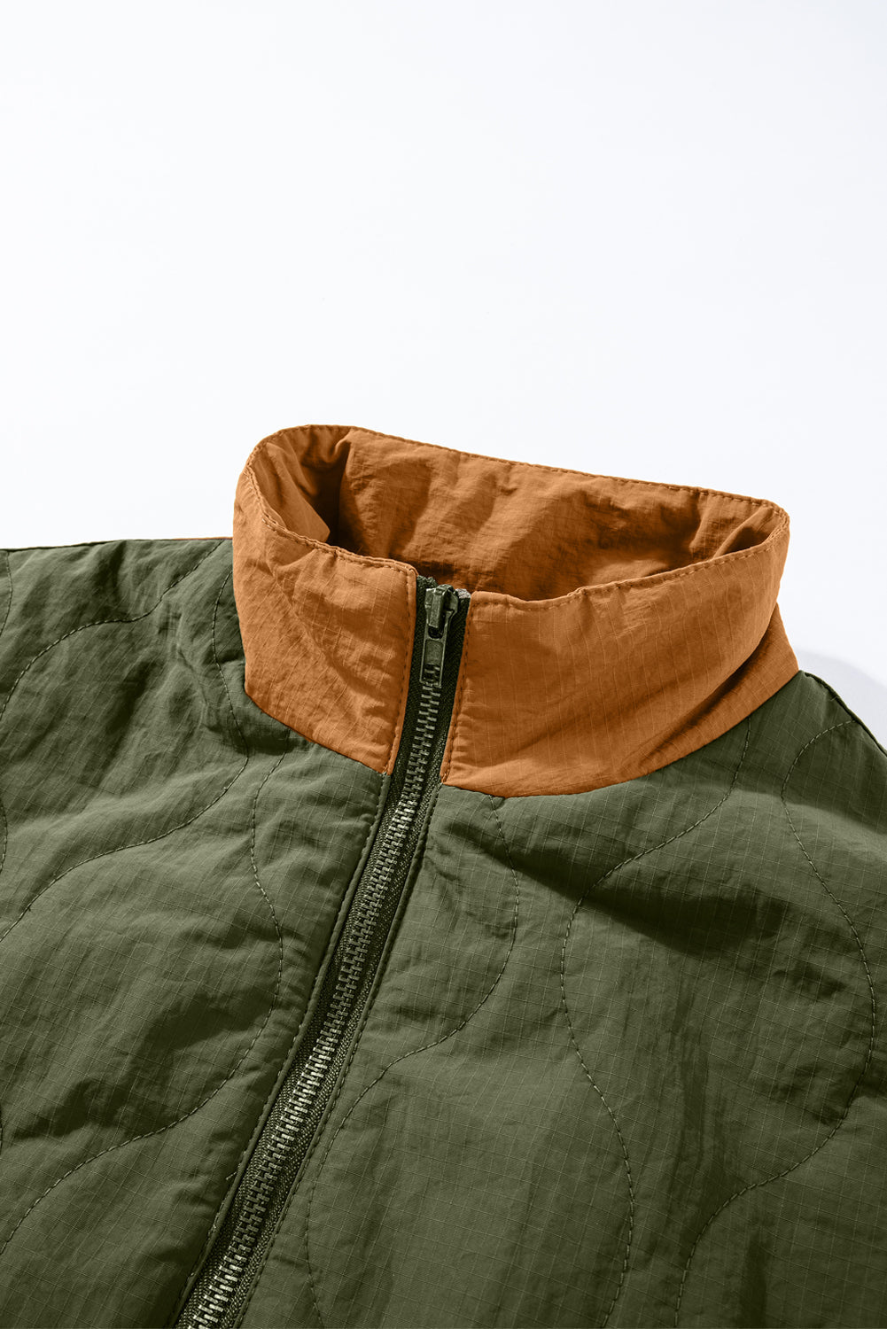 Women's Jacket Featuring Stitching Quilted Drawcord
