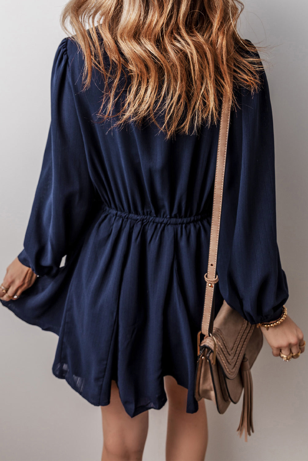 Women's Tunic Shirt Chest-Pocket Detail Mini Dress