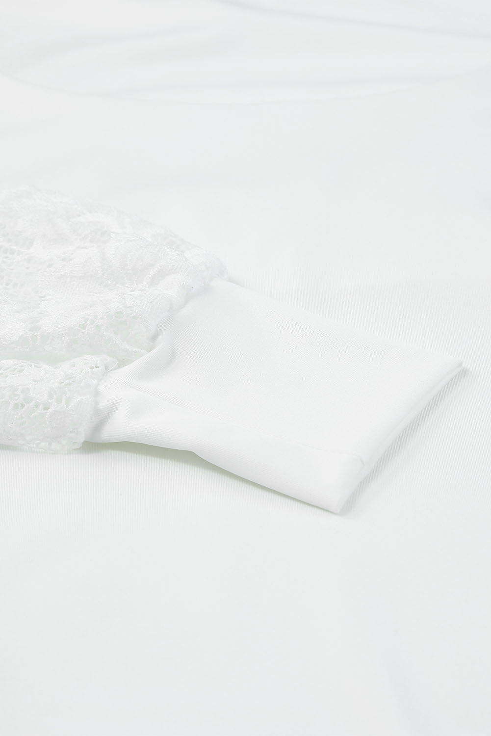 Bodysuit for Women Lace-Trimmed Sleeves Square