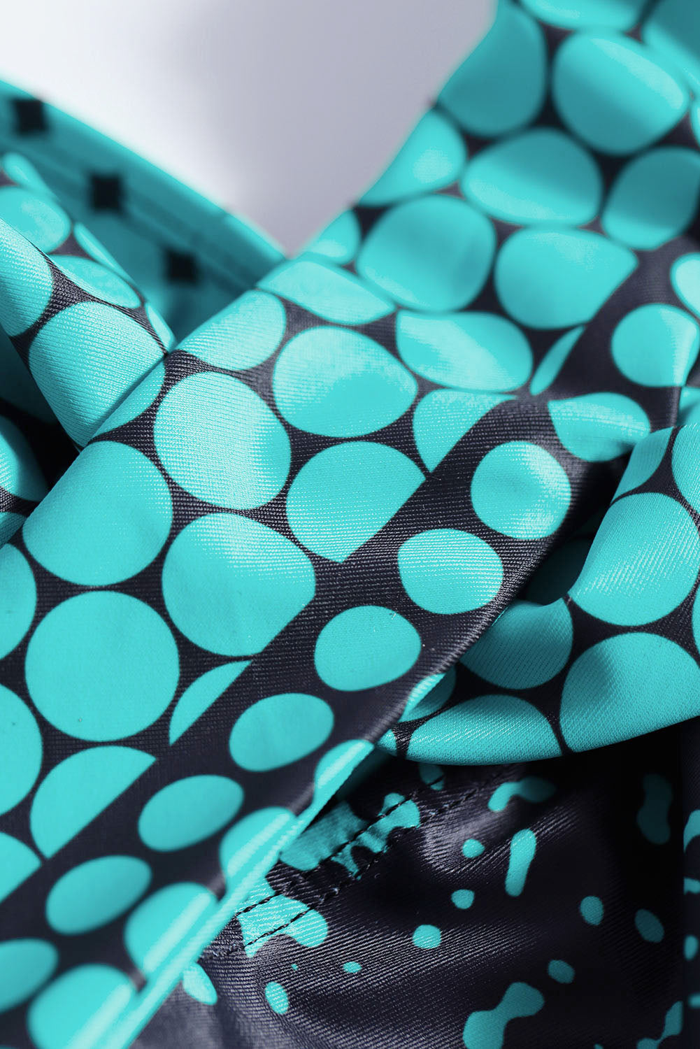 Women's Tankini Set with Halterneck Turquoise Dot Print