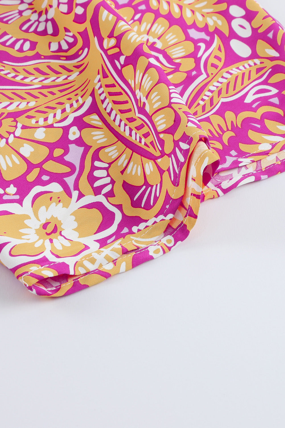 Women's Bohemian Floral-Print Belted Blouse